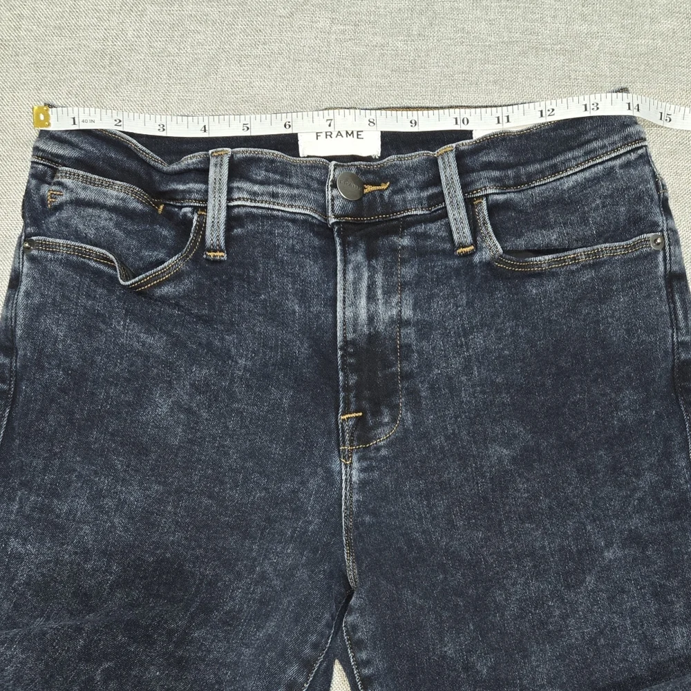 FRAME Le High Skinny Dark Blue Acid Wash Denim Jeans Size 29